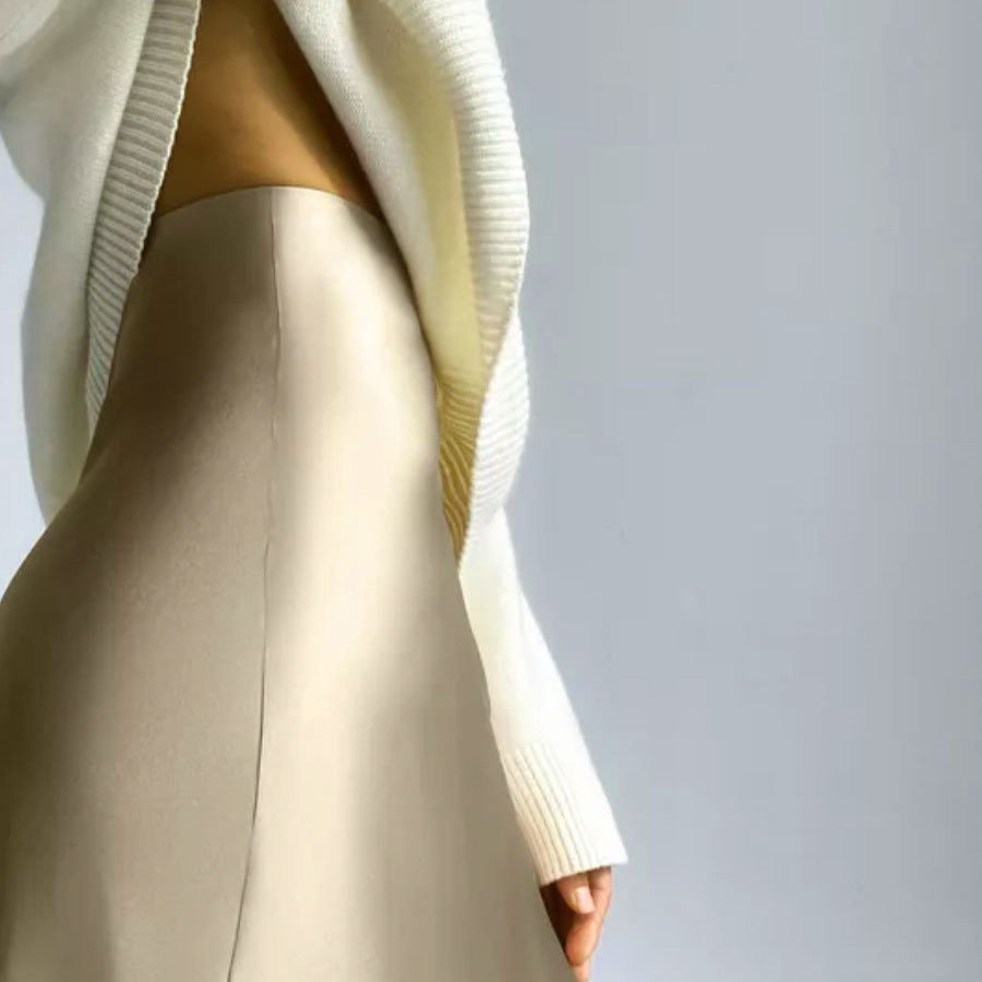 Sheath Fishtail A-Line Mid Skirt With Elegant Flow-Theone Apparel