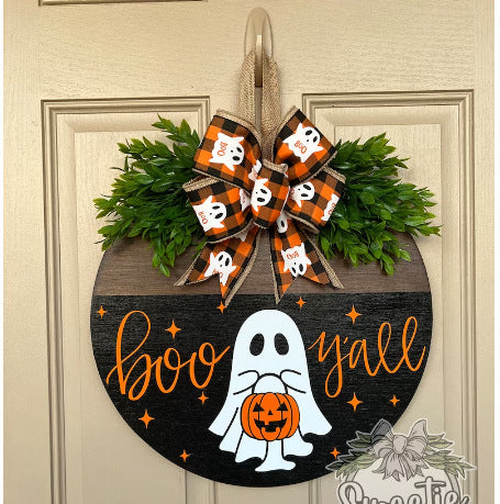 Southern Themed "Boo Y'all" Ghost Wreath Halloween Decoration-Style D-Theone Apparel