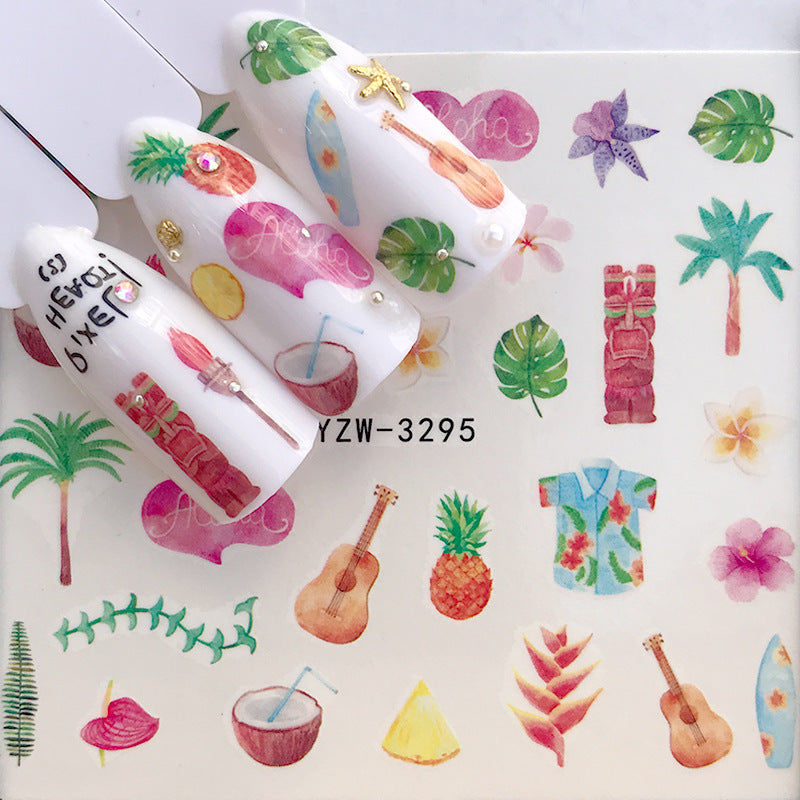 Tropical Beach Nail Sticker and Jewel Adornments for Manicures-E-Theone Apparel