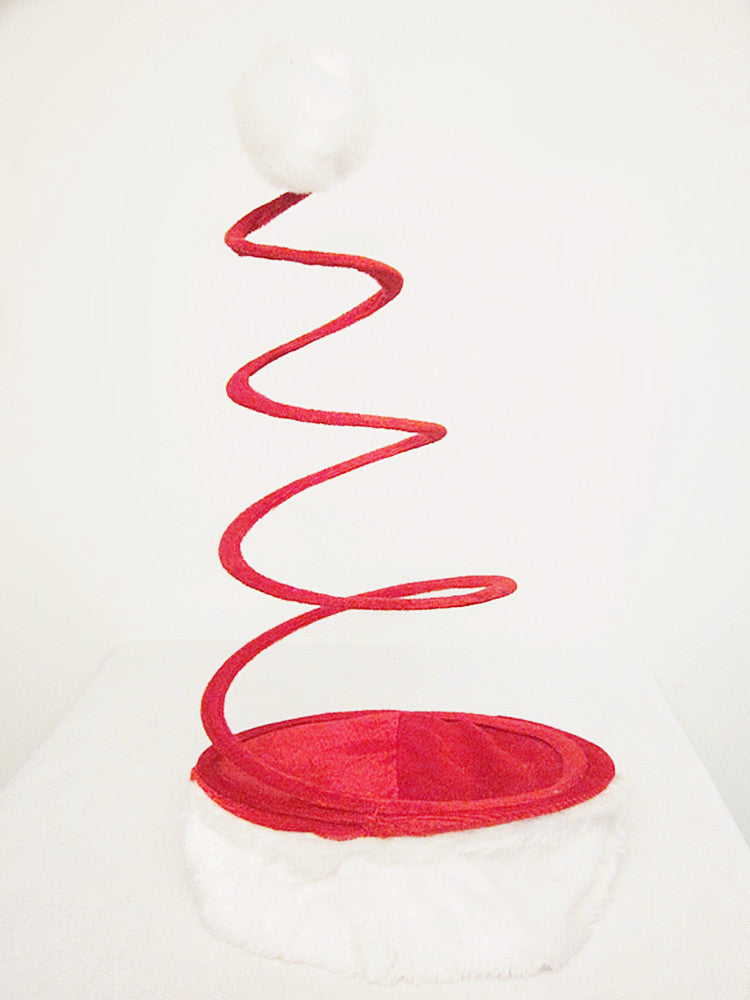 Whimiscal Twirly Minimalist Santa Hat with Puffball-Theone Apparel