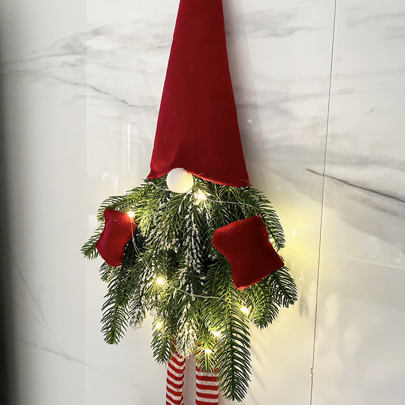 Whimsical Pine Gnome in Santa Hat Christmas Door Hanging Decoration-Theone Apparel