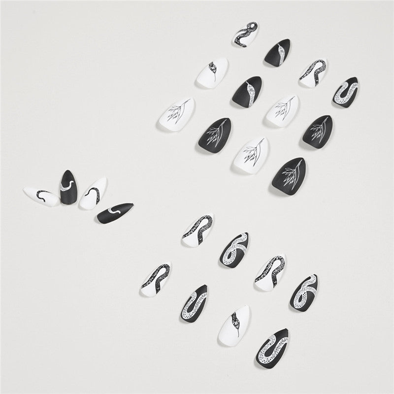 Women's Almond Shaped Nail Set with Serpentine Design-Theone Apparel
