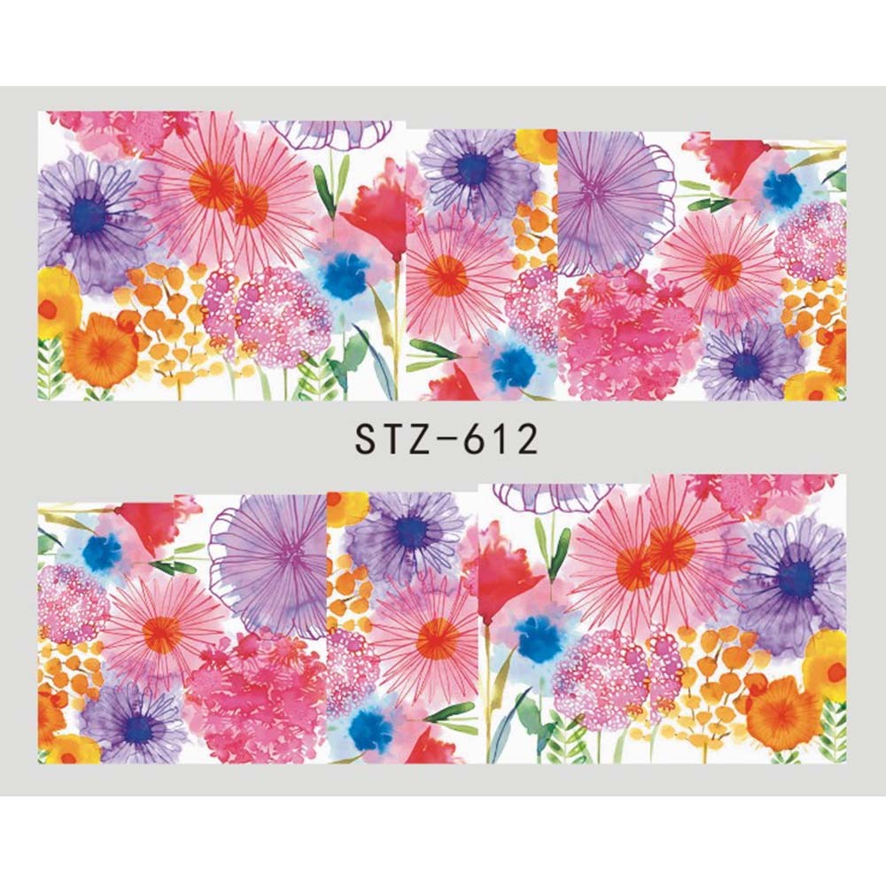 Women's Floral Nail Stickers for Accent Nails and False Nails-STZ 612-Theone Apparel