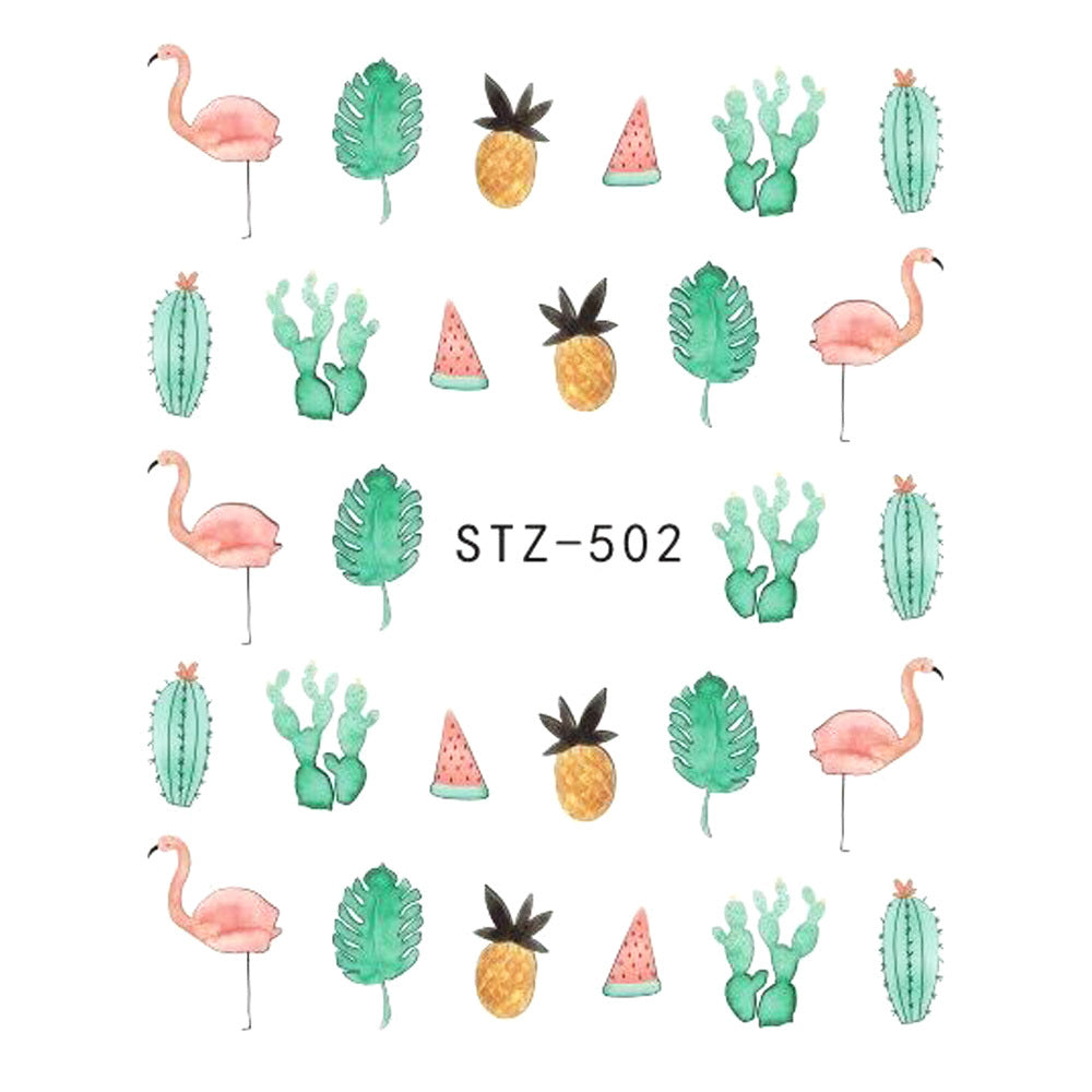 Women's Floral Nail Stickers for Accent Nails and False Nails-STZ 502-Theone Apparel