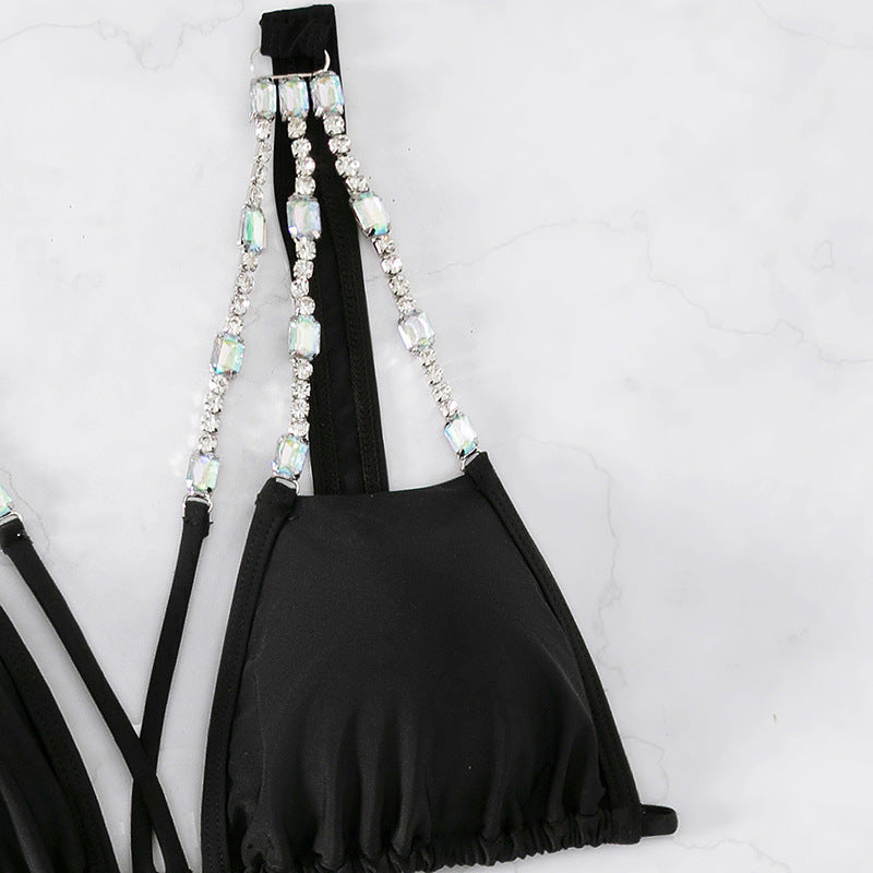 Women's Glamorous Two Piece Bikini with Jewel Straps-Theone Apparel