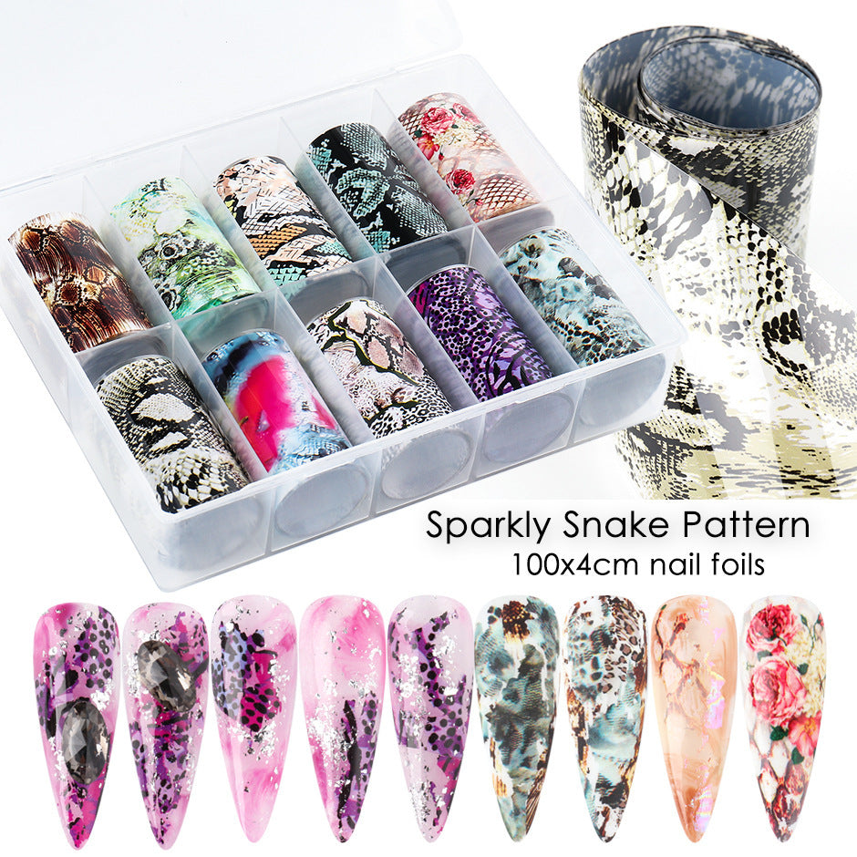 Women's Snake Skin and Natural Pattern Nail Wrap Stickers-Theone Apparel