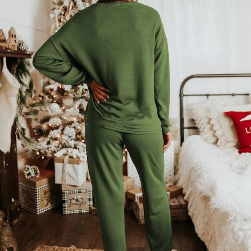 Women's Two Piece Christmas Morning Pajama Set in Various Colors and Patterns-Theone Apparel