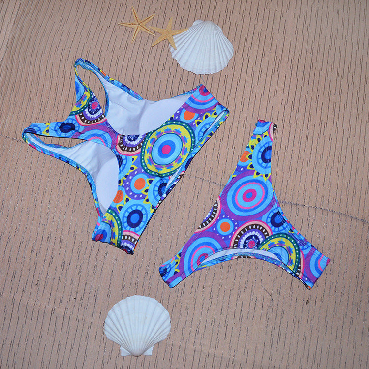 Women's Two Piece Psychedelic Print Racerback Bikini Set-Theone Apparel