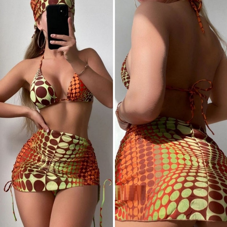 Women's Two Piece Retro Style Bikini Skirt Set-Theone Apparel
