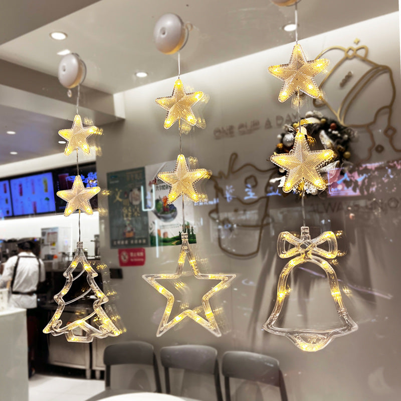 Elegant Winter Themed Star, Bell and Tree Hanging Decoration