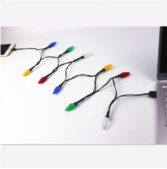 Festive LED USB Charging Cable With Decorative Christmas Lights