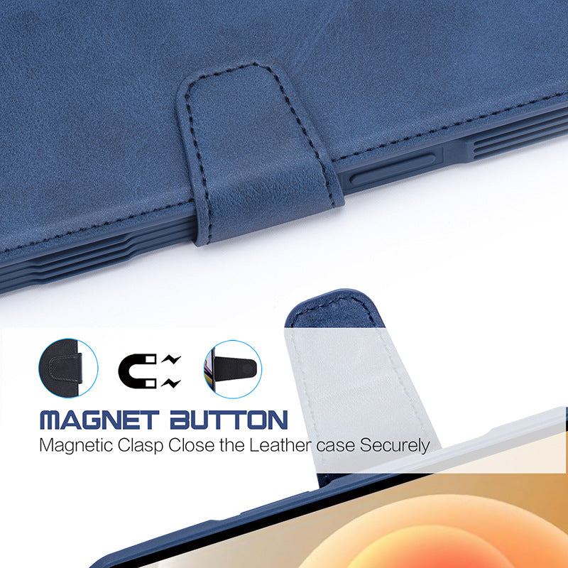 Magnetic Flip Wallet PU Phone Case For iPhone 12 Series