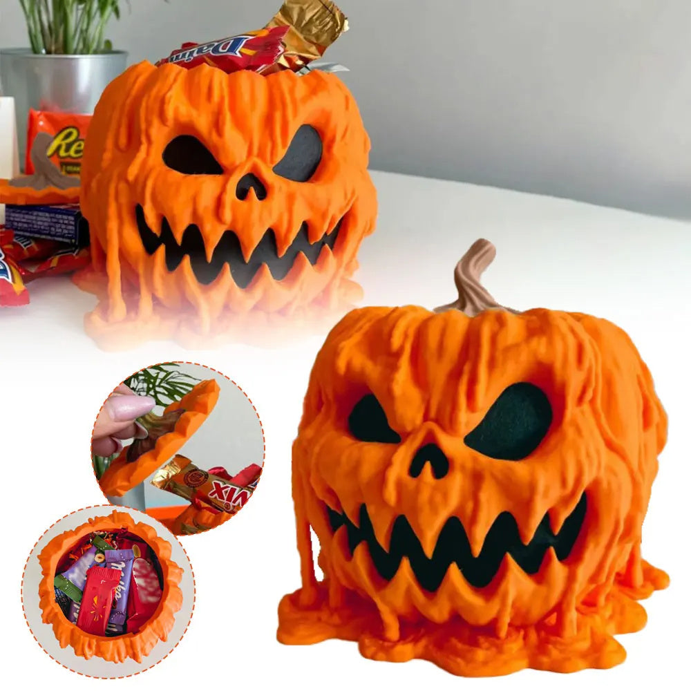 Melting Halloween Jack-O-Lantern Candy Bucket for Trick or Treat