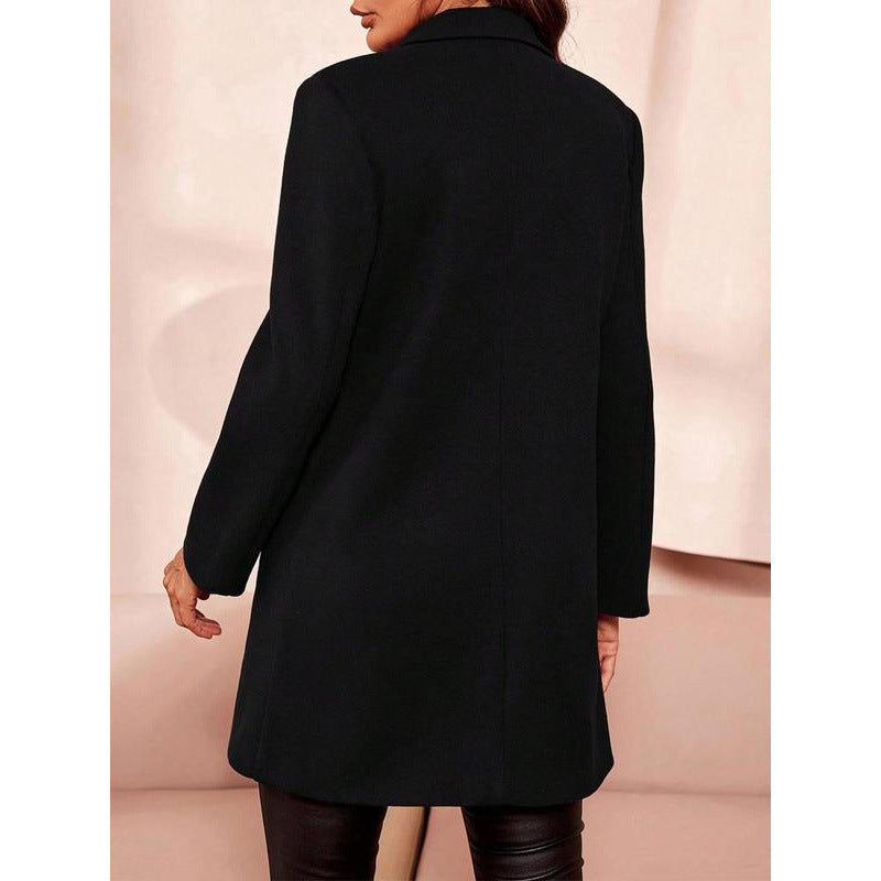 Wool Mid-length Slim-fit Women's Trench Coat