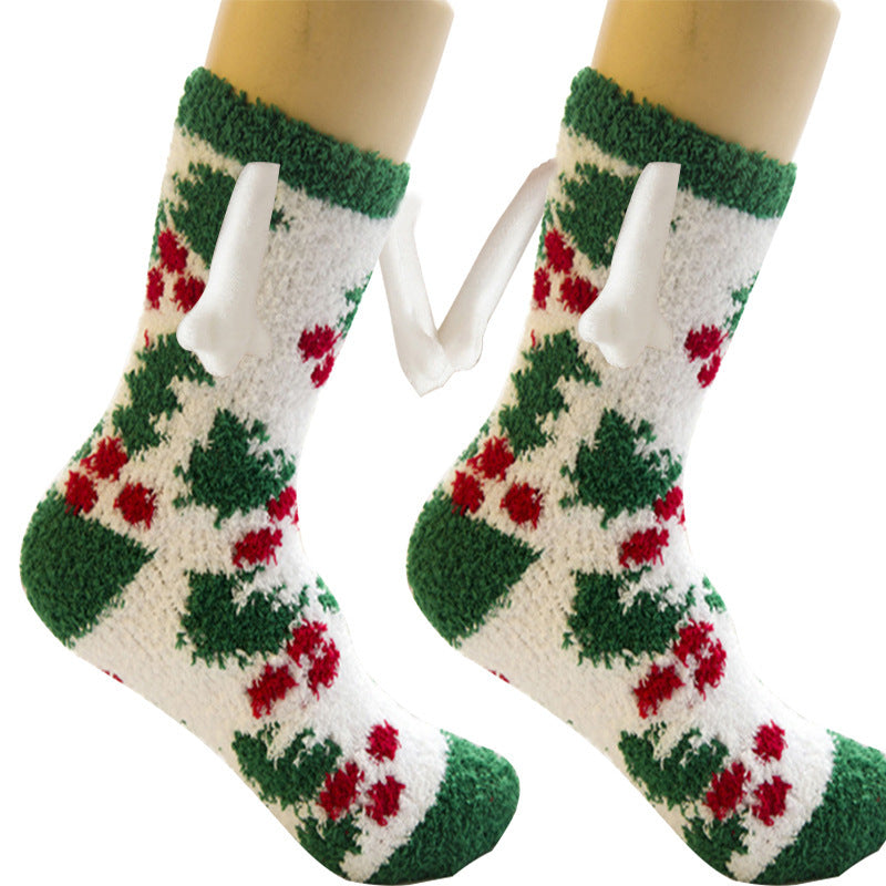 Adorable 3D Soft Fleece Crew Socks with Penguin Designs