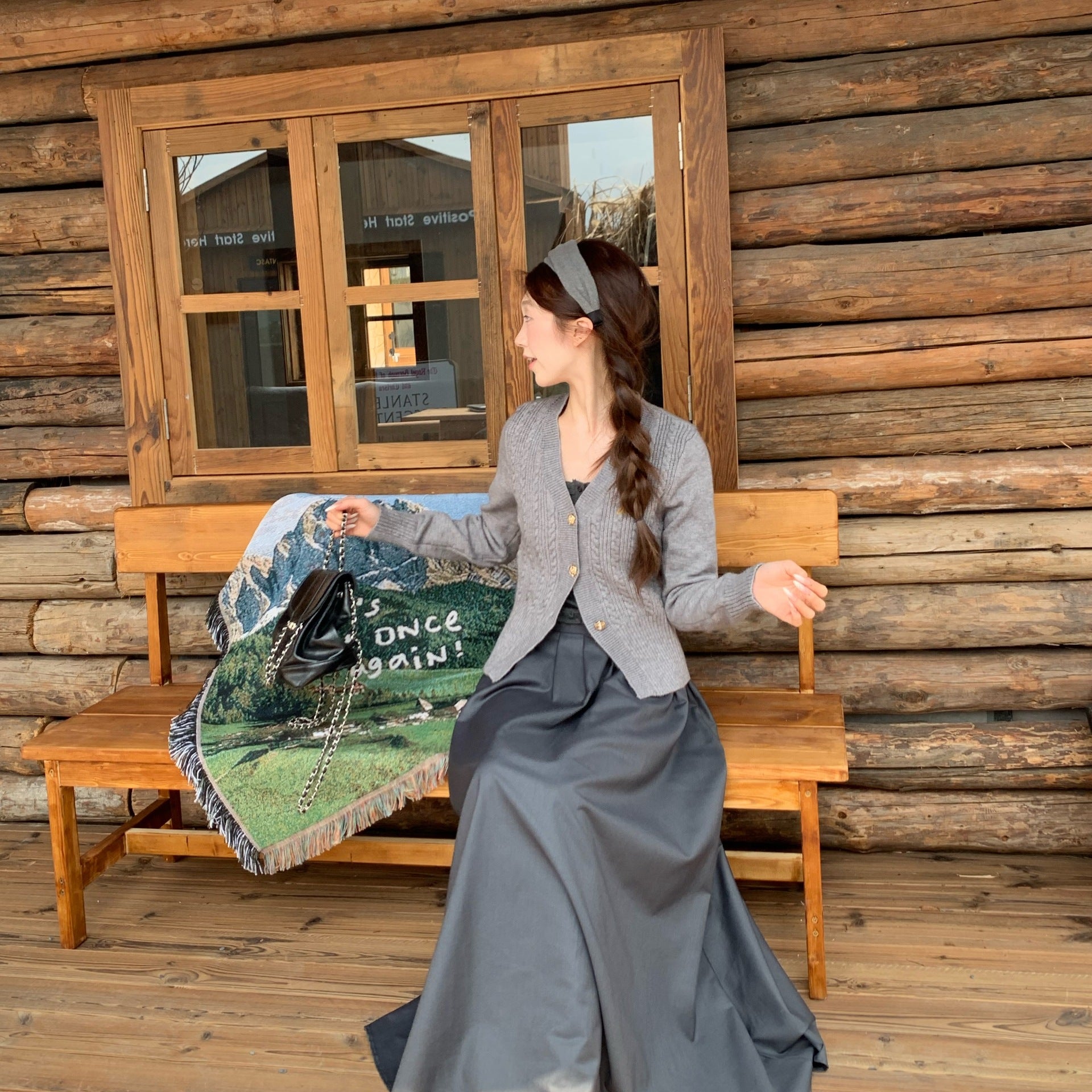 Vintage Women's High-waisted Long Skirt