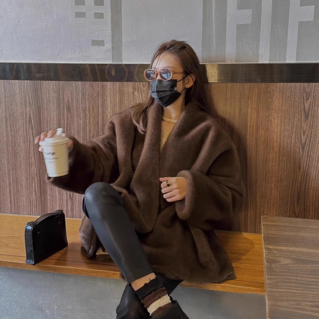 Short Leather Fur Coat Mink