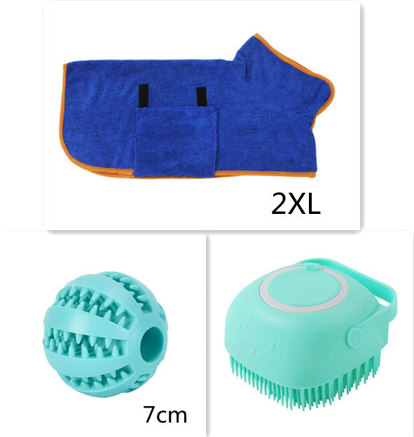 Silicone Dog Bath Massage Gloves With Shampoo Dispenser