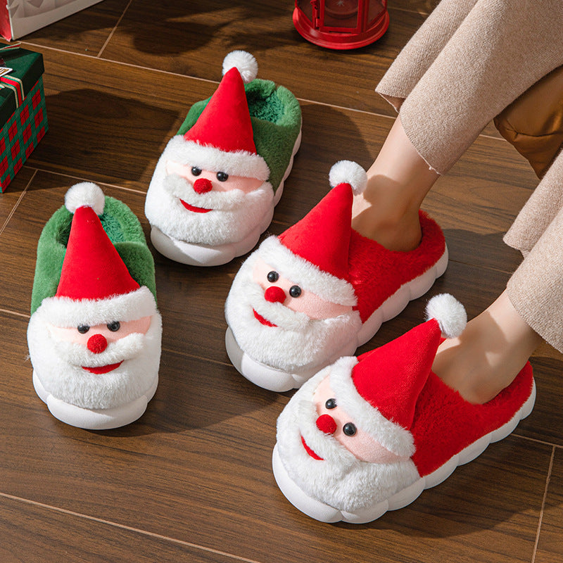 Gezwollen 3D Santa Claus thema huis slippers in groen en rood