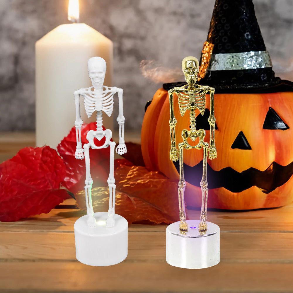 Skeleton Themed False Flame Candle Halloween Decoration