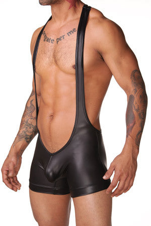 Faux Leather Suspender Boxer Briefs