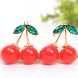 Faux Crystal Cherry Earrings
