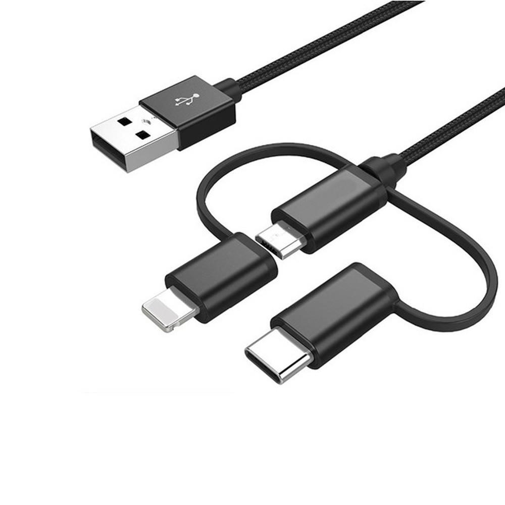 3 in 1 Micro USB Type C 8 Pin Charging Cable - THEONE APPAREL