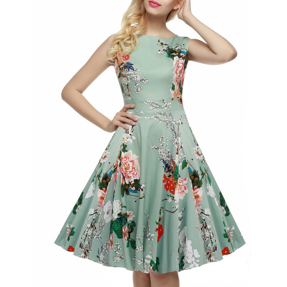 Mint Green Floral Print Dress