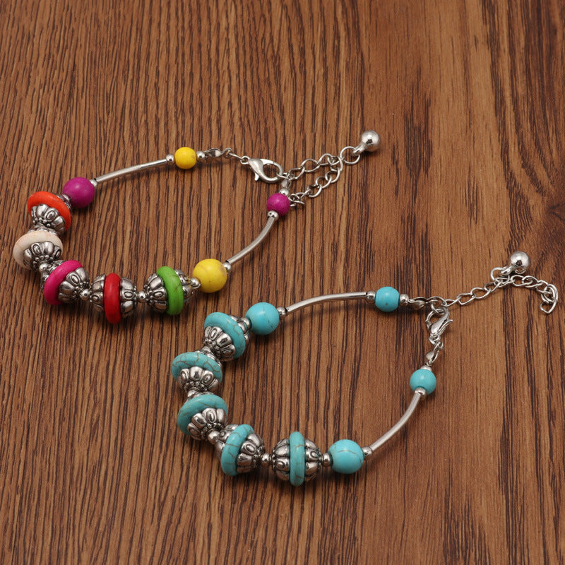 Rainbow Sphere Metal Beaded Bracelet