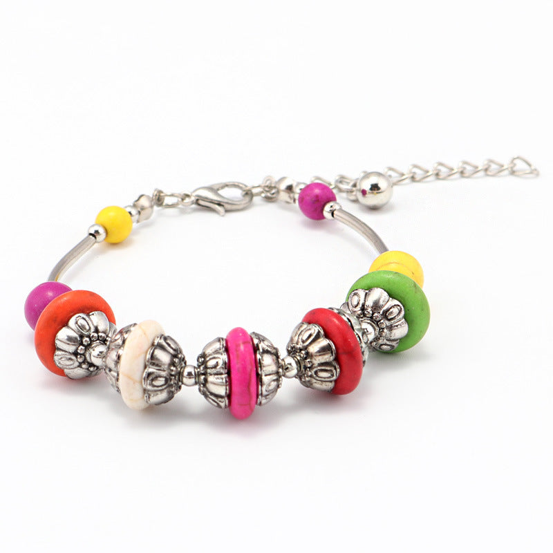 Regenboog bol metalen kralen armband