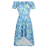 Floral Off-Shoulder High-Low Hem Dress