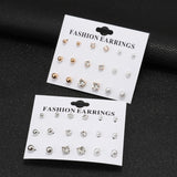 Jewel and Pearl Stud Earrings