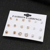 Jewel and Pearl Stud Earrings