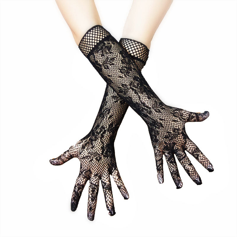 Long Fishnet Lace Lingerie Gloves