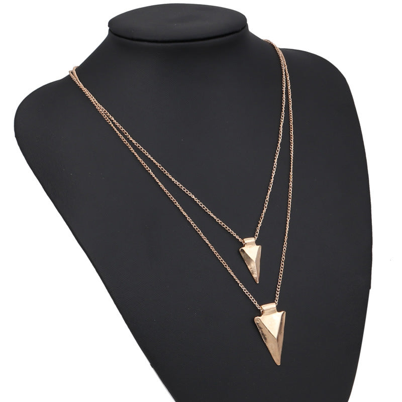 Double Strand Arrowhead Golden Necklace