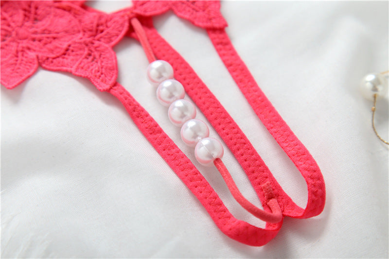 Embroidered Peekaboo Pearl G String - Theone Apparel