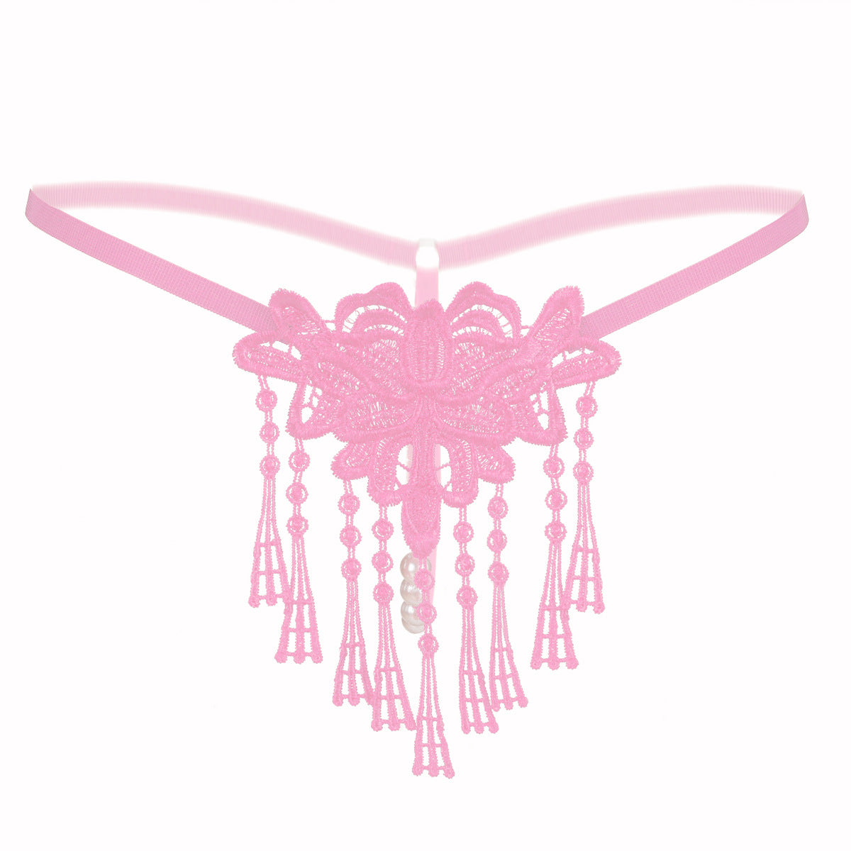 Parels en kwastjes peekaboo stringgong panty