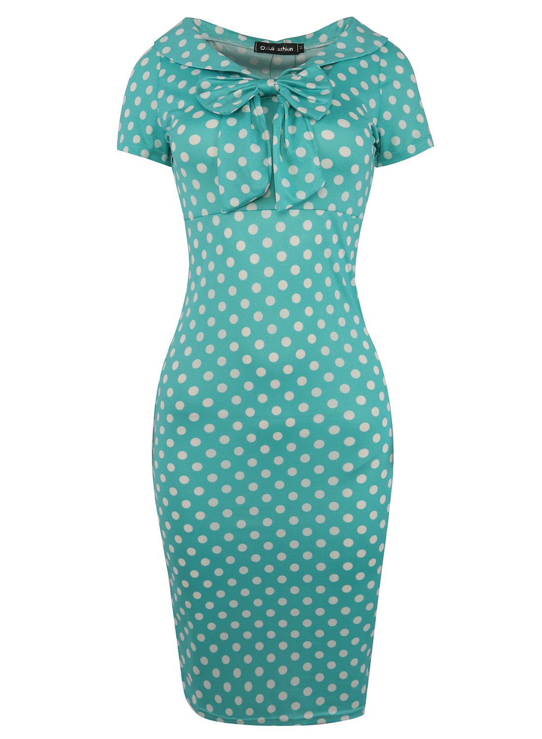 Polka Dot Pussy Bow Sheath Dress