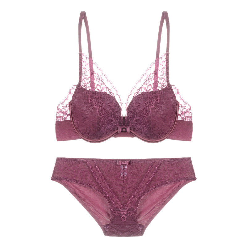 Lace Overlay Bra and Panty Set