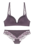 Smooth Cup Lace Trim Bra and Panty Set