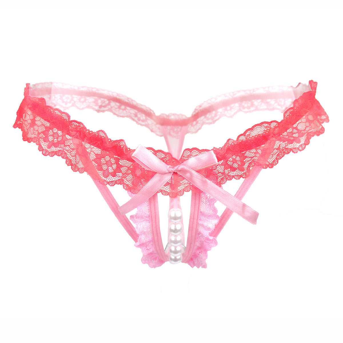 Colorful Lace Peekaboo Pearl Thong - Theone Apparel