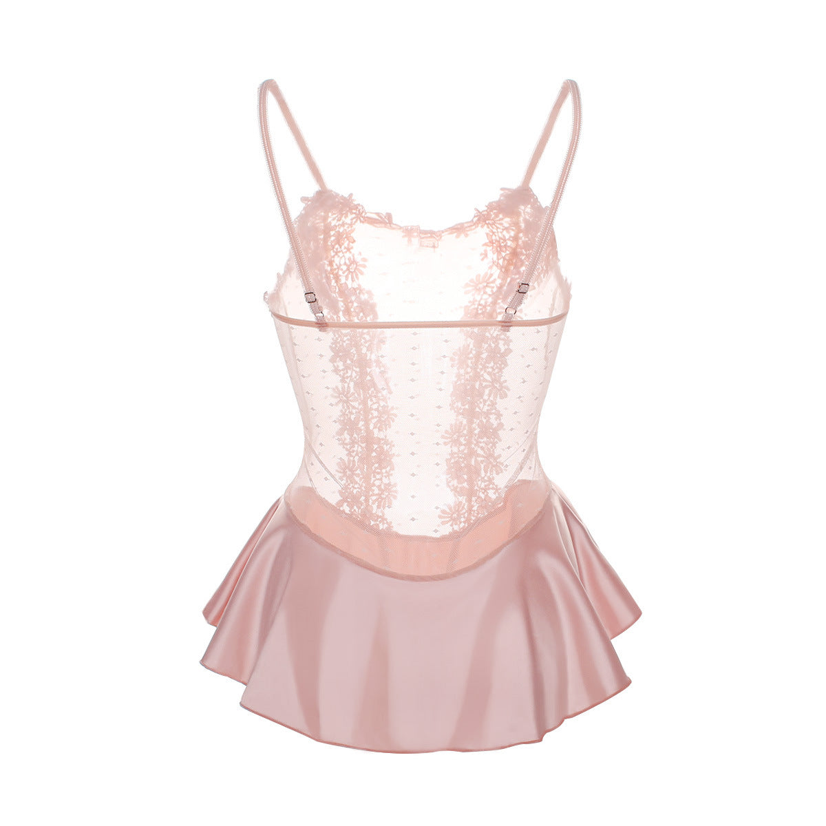 Skirted Peekaboo Lace Bodice Teddy