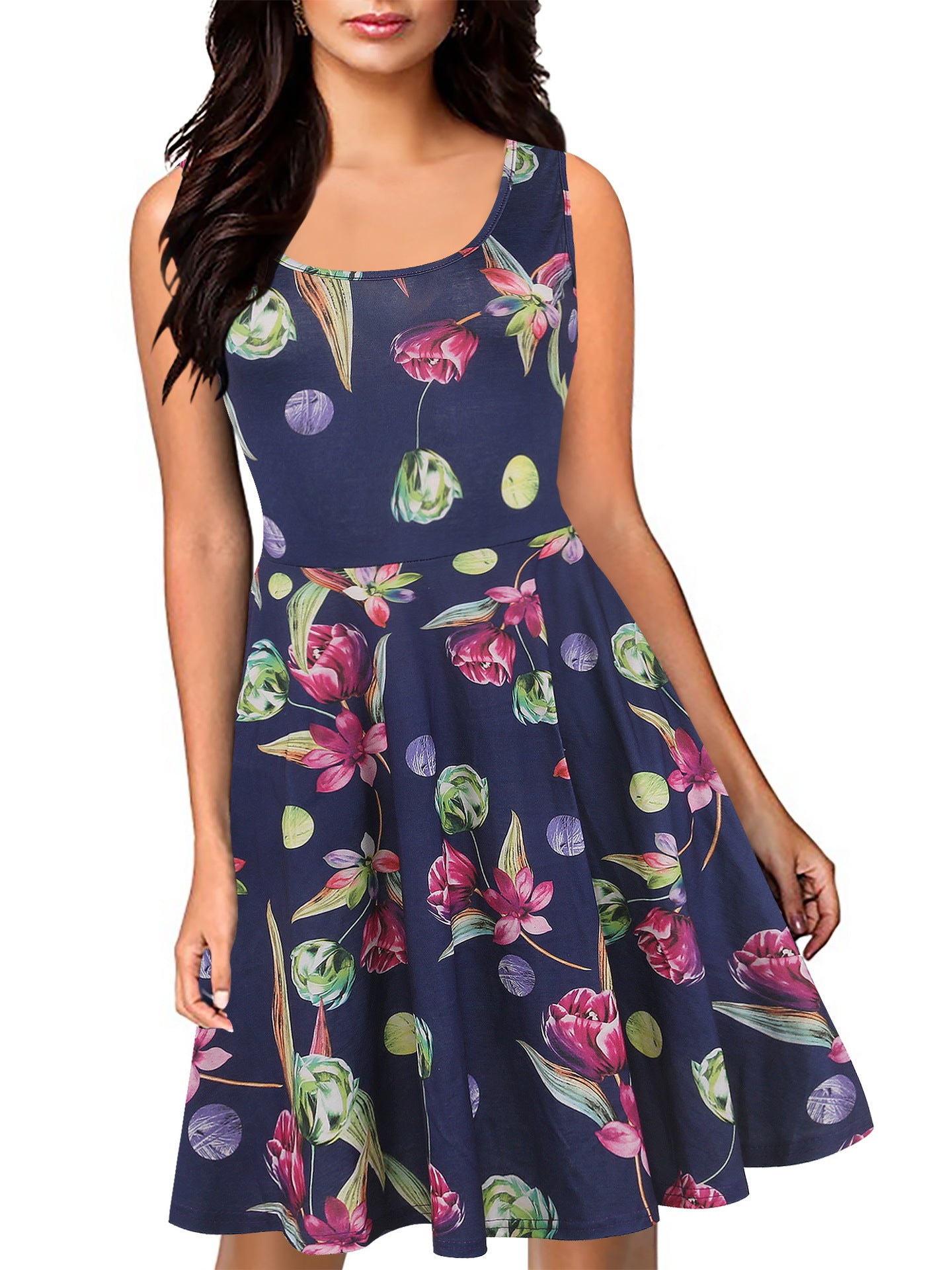 Floral Deep Scoop Tank Dress