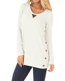 Triangle Still Button-Accent Scoop Deck Tunic