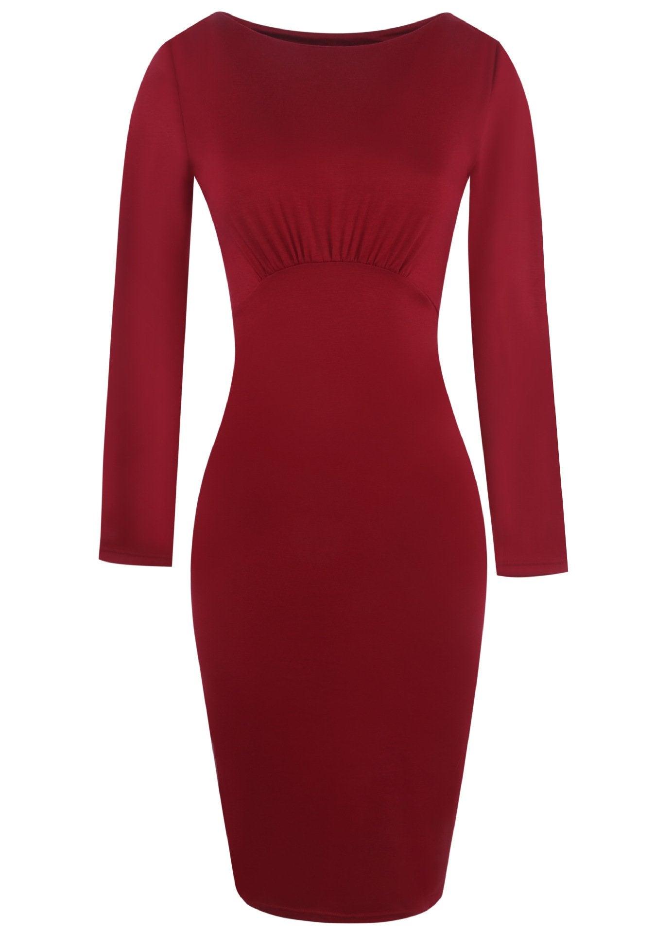 Solid Empire Seamed Sheath Dress