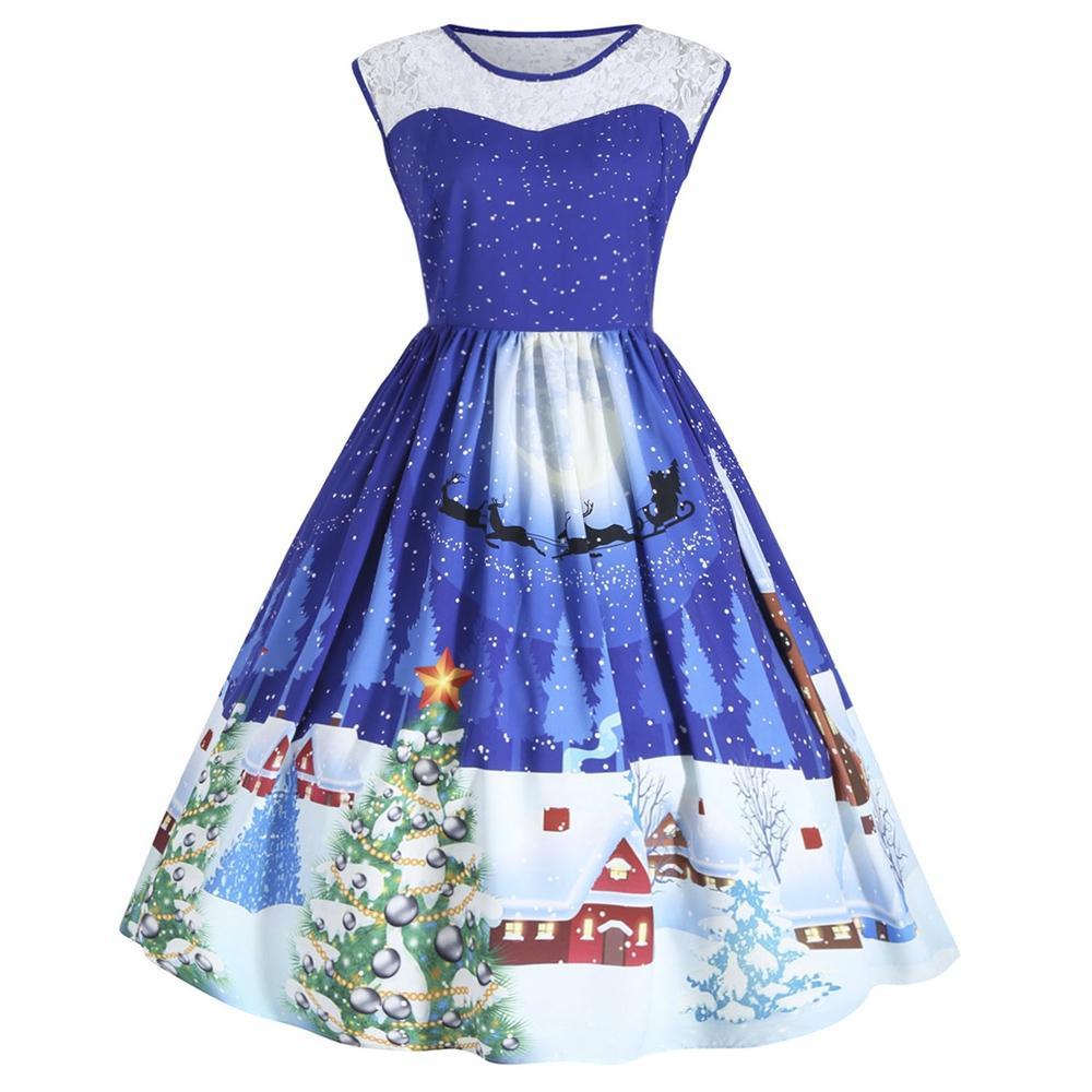 Robe de fête de Noël sans manches