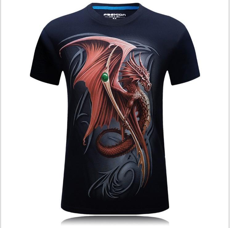 Camisa gráfica simbólica del dragón rojo