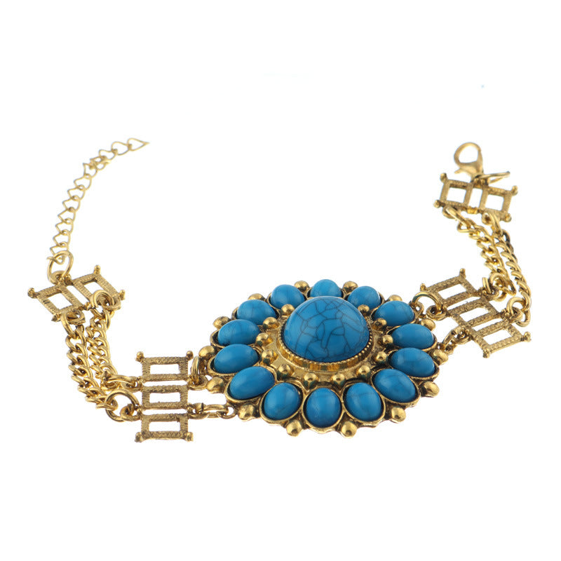 Circular Stone Beaded Bracelet-Blue-Theone Apparel