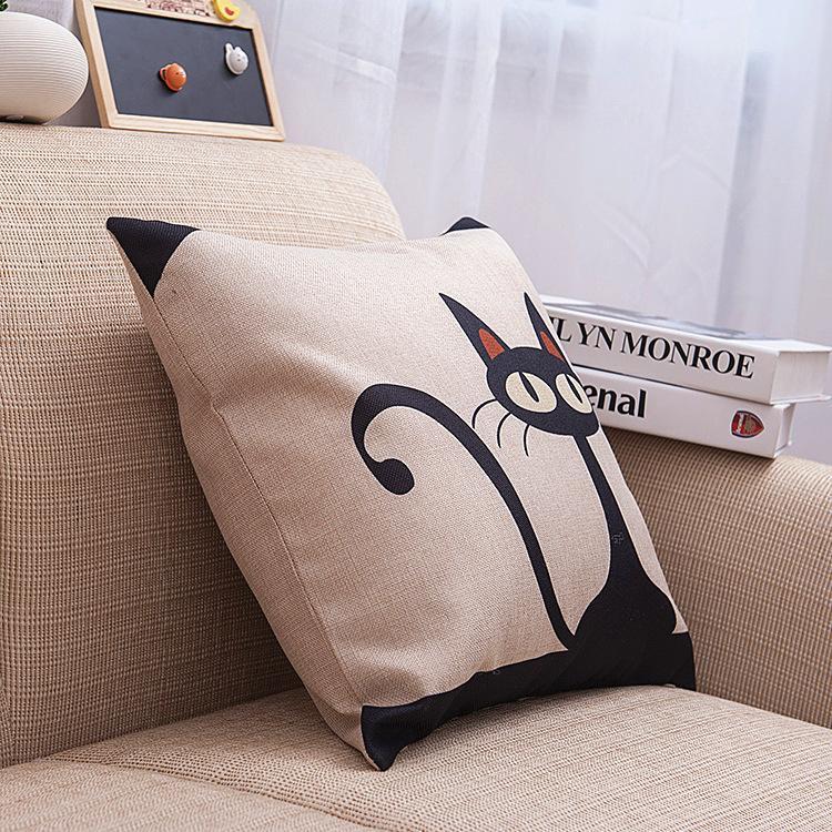 Curious Black Cat Pillow Covers - Theone Apparel