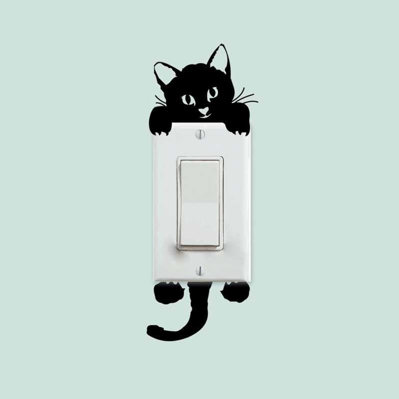 Cute Black Cat Waterproof Room Sticker - Theone Apparel